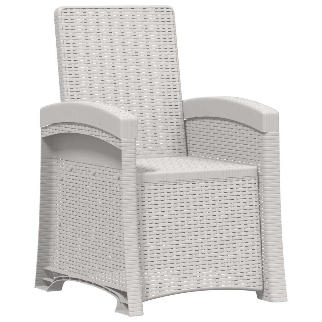 Sedia da giardino reclinabile effetto rattan Bianco PP 8011994
