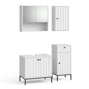 Vicco Set di mobili da bagno Ondulazione bianca 4 parti