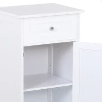 kleankin Mobiletto Armadietto 2 Cassetti, Mobile Bagno Design Anti-Ribaltamento da Bagno in MDF, 43x34x77 cm, Bianco