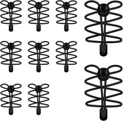 Viti elastiche con chiusura rapida per bambini, anziani e corridori - 5 paia di viti nere con chiusura rapida