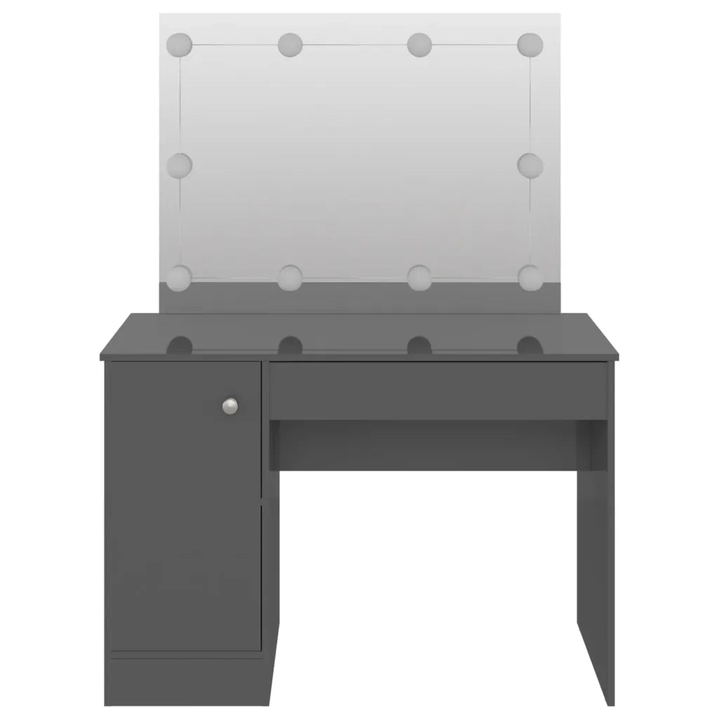 Toeletta con Luci LED 110x55x145 cm in MDF Grigio Lucido cod mxl 59026