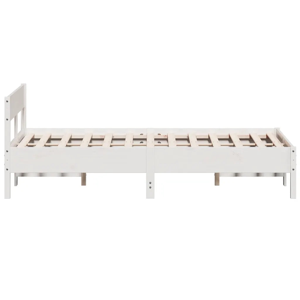 Letto senza Materasso Bianco 120x200 cm Legno Massello di Pino 842755