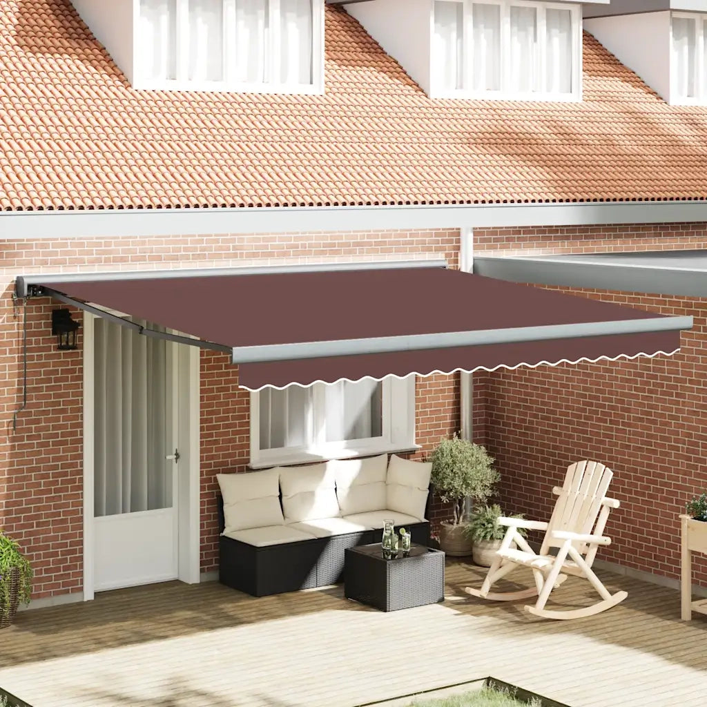 Tenda da Sole Retrattile Automatica 400x300 cm Marrone 3215735