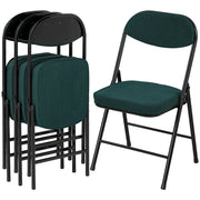 Set 4 Sedie Pieghevoli ¨C Xylo ¨C Velluto Blu Seduta Imbottita Schienale