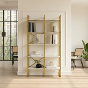 Biblioteca Zephirine, Libreria 5 Ripiani, 88x30x175h cm Grigio