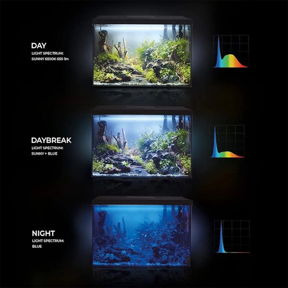 Aquael Aquarium Set Leddy 40XL Day&Night Nero - acquario cm41X25X35h completamente accessoriato