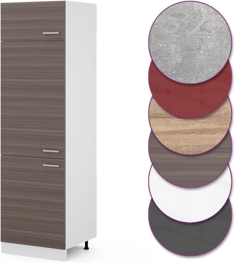Dispensa universale R-Line, Grigio, 60 cm con porte, per la conservazione di utensili domestici e scorte
