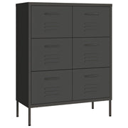 Mobile a 6 cassetti da 80 x 35 x 101,5 cm con guide in acciaio antracite design moderno e robusto 02_0046841