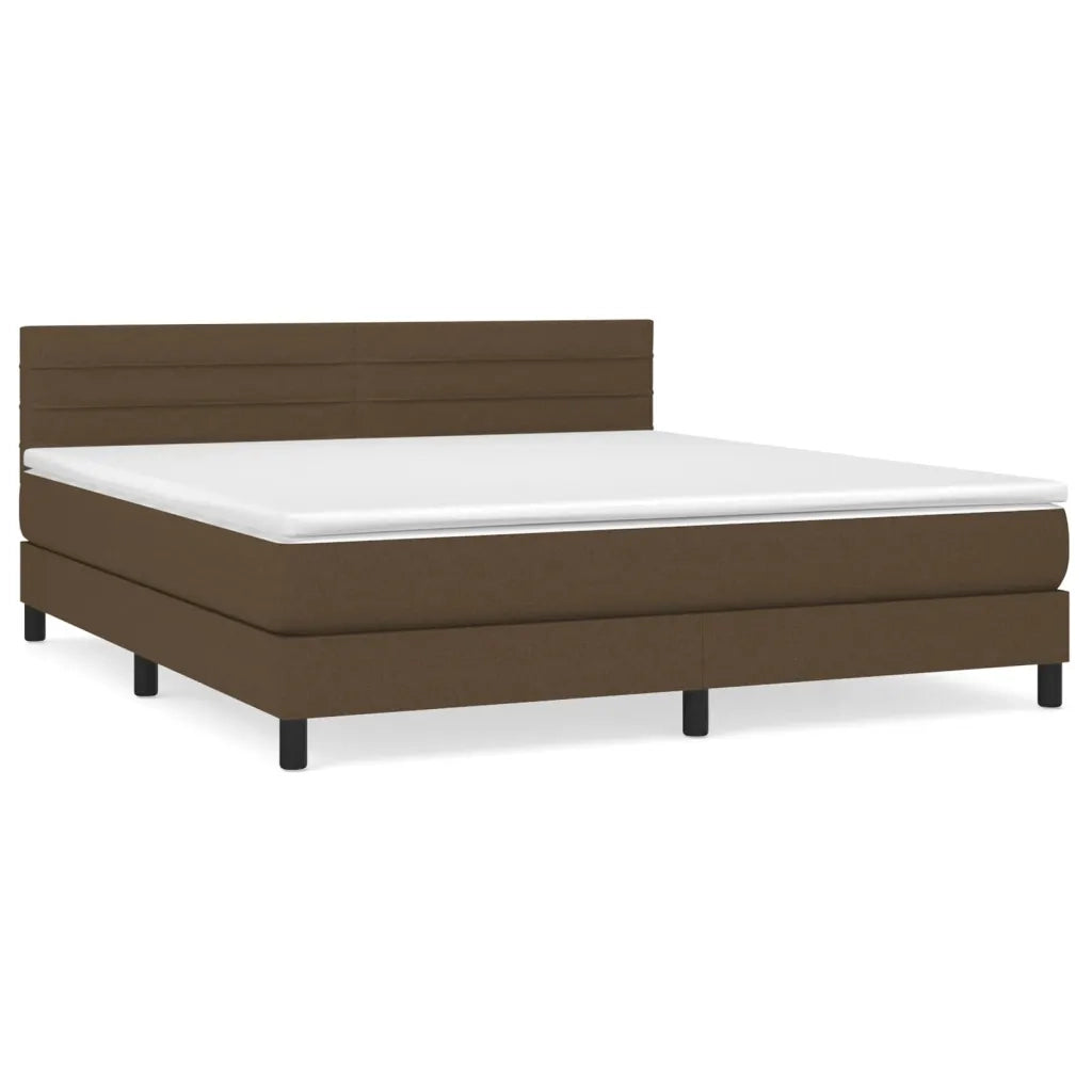 Giroletto a Molle con Materasso Marrone Scuro 160x200cm Tessuto cod mxl 41209