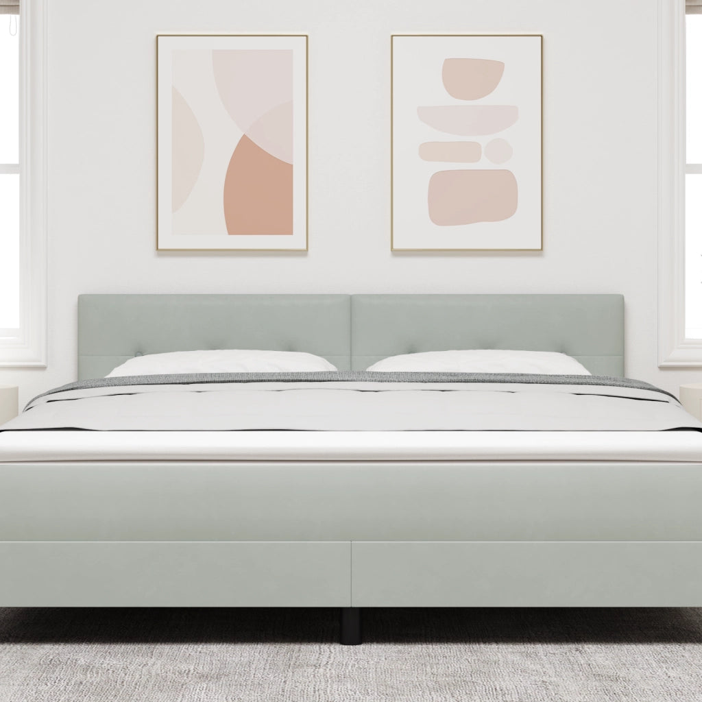 Testiera LED imbottita Grigio Chiaro 180 cm Velluto