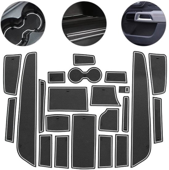 Materassini in gomma Antislip per supporto portadrikkies Console centrale Poggiatesta Portaoggetti 22 pezzi (nero)