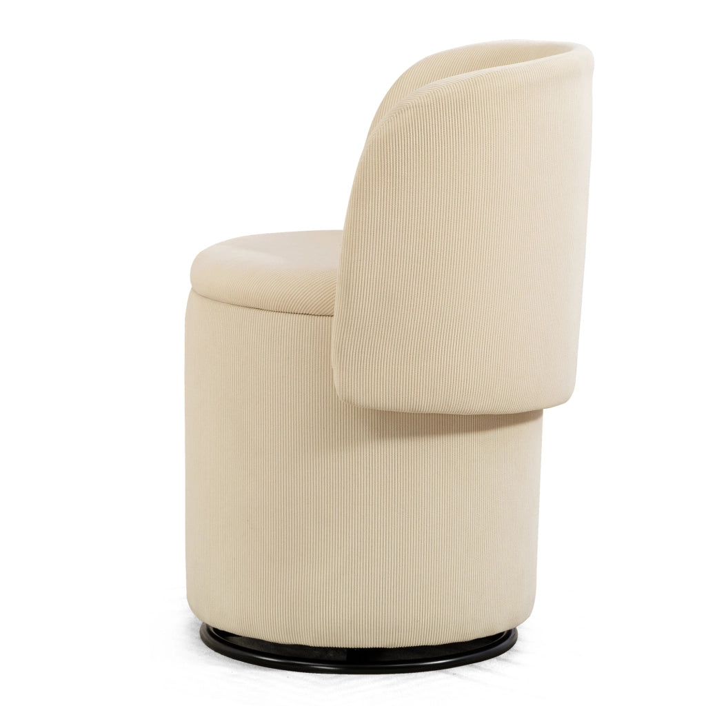 Poltrona Girevole con Vano Contenitore ¨C MINIMAL ¨C Tessuto Imbottito, Design Multifunzionale