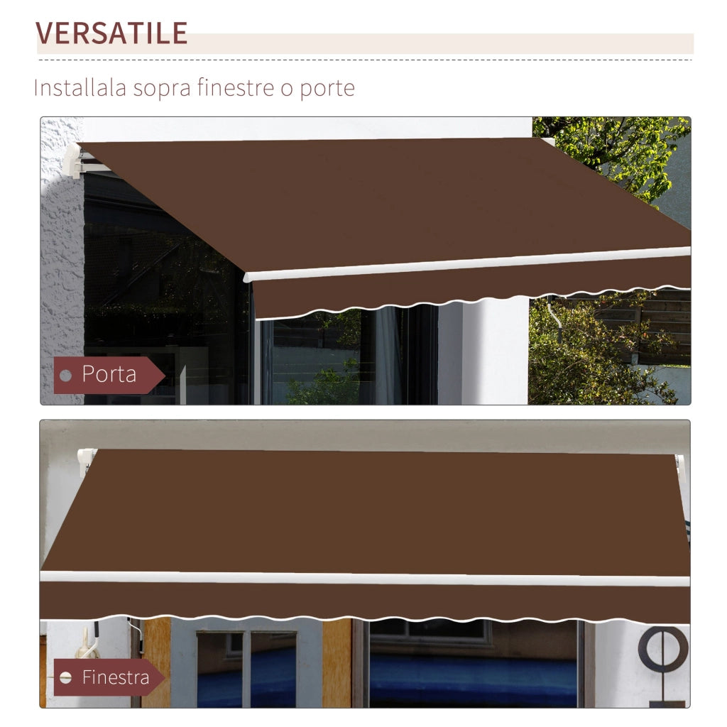 Tenda da Sole Avvolgibile a Parete 395x245 cm in Metallo e Poliestere Rosso ruggine