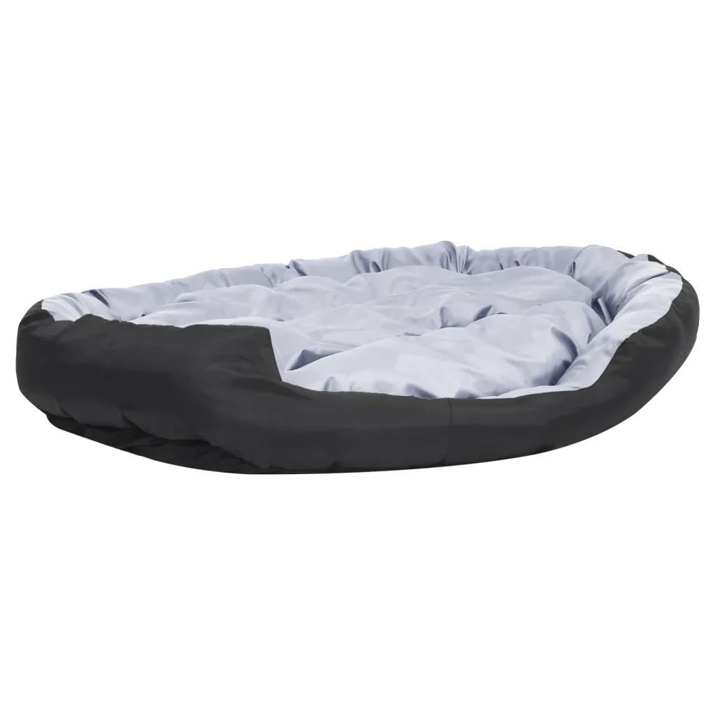 Cuscino per Cani Reversibile Lavabile Grigio Nero 150x120x25 cm 171210