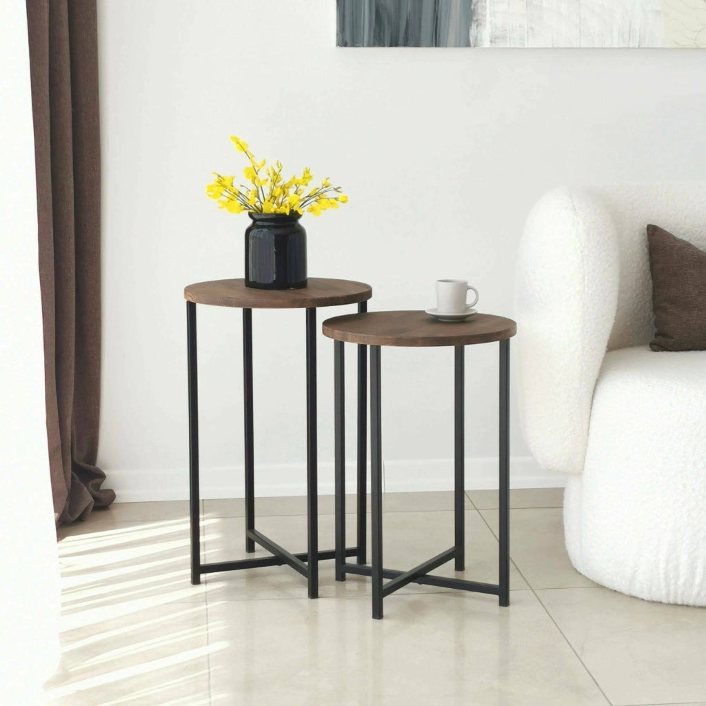 Tavolino da salotto Gwenllian, Tavolo basso da caffè, Portariviste per divano, Ripiano da soggiorno, 70x35h55 cm, Noce