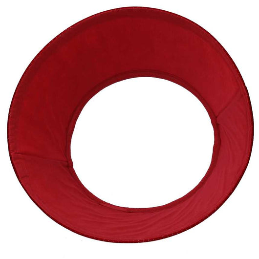 Copri base albero tessuto rosso e argento tondo cm Ø56xh25