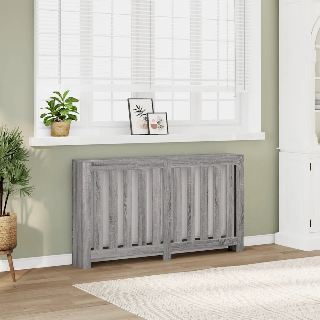 vidaXL Copertura Termosifone Grigio Sonoma 149x20x82 Legno Multistrato