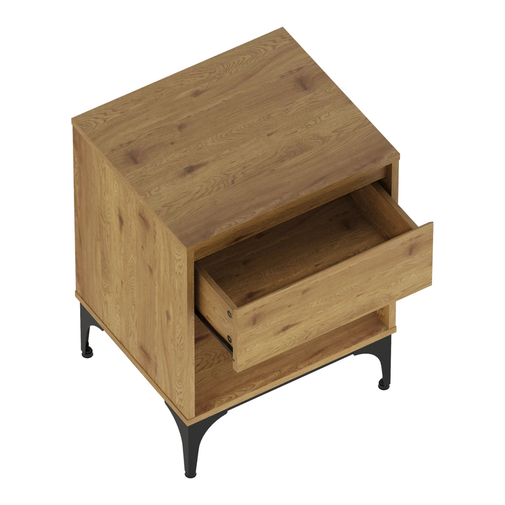 Tavolino laterale 62 x 46 x 40 cm effetto rovere scuro 03_0010917