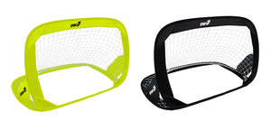 Porta da Calcio 128x84x81 cm Pieghevole Pop-Up Nera e Gialla
