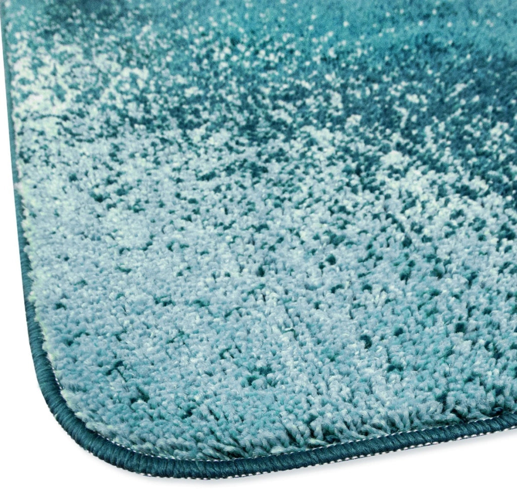 Tappeto Bagno Camera Scendiletto Doccia Vasca Antiscivolo Assorbente Shaggy Soffice IBISCO A Blu - 50x80 cm