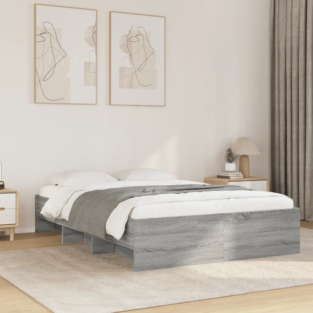 Giroletto-Struttura Letto Grigio Sonoma 140x190 cm in Legno Multistrato 268130