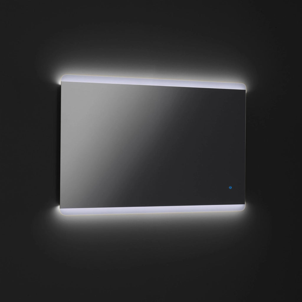 Mobile Bagno Sospeso 90 cm Lavabo Specchio e Lampada a LED TFT Belsk Bianco e Cemento