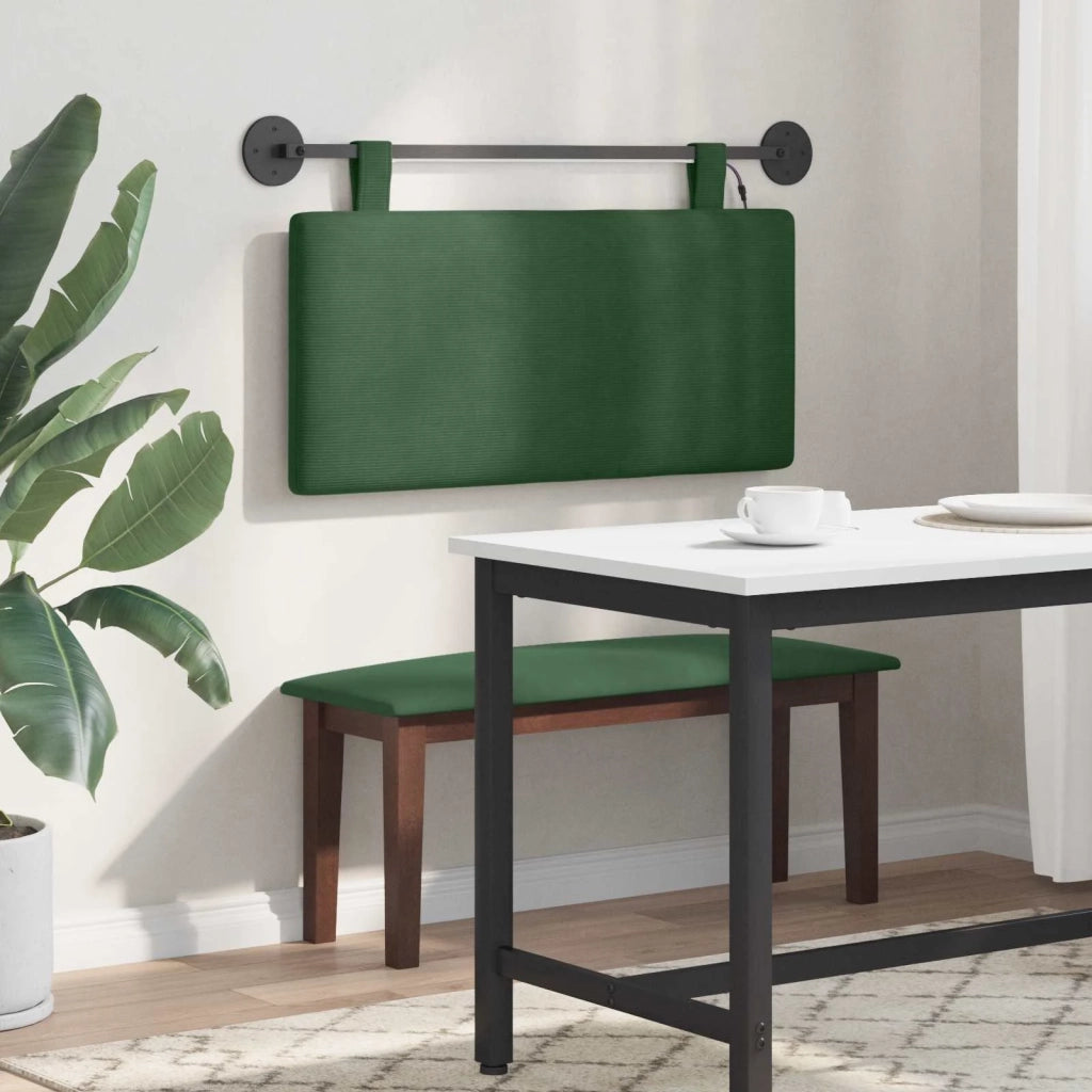 Testiera | Testata sospesa Con luce LED Verde Giungla Tessuto in Cords