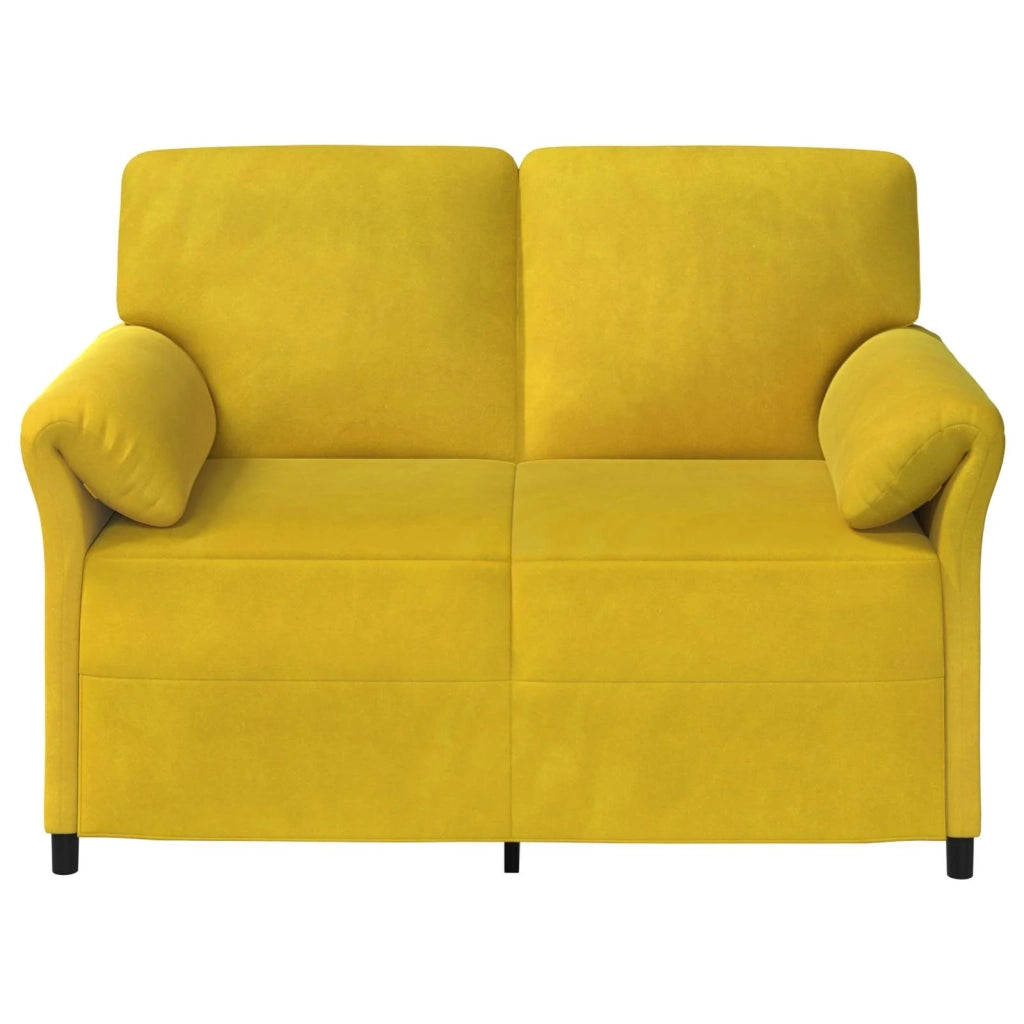 Divano a 2 Posti Giallo 138 x 83 x 95 cm Velluto 42033946