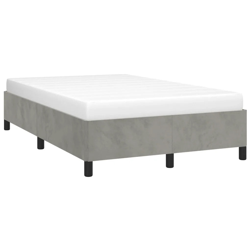 Giroletto senza Materasso Grigio Chiaro 120x190 cm Velluto 379528