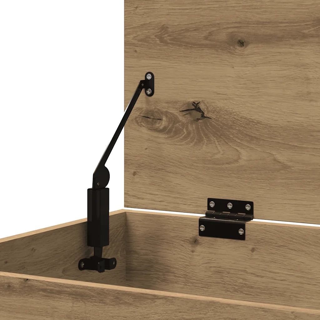Cassapanca-Baule-Mobile di Stoccaggio Rovere Artigianale 84x42x46 cm Legno Ingegnerizzato