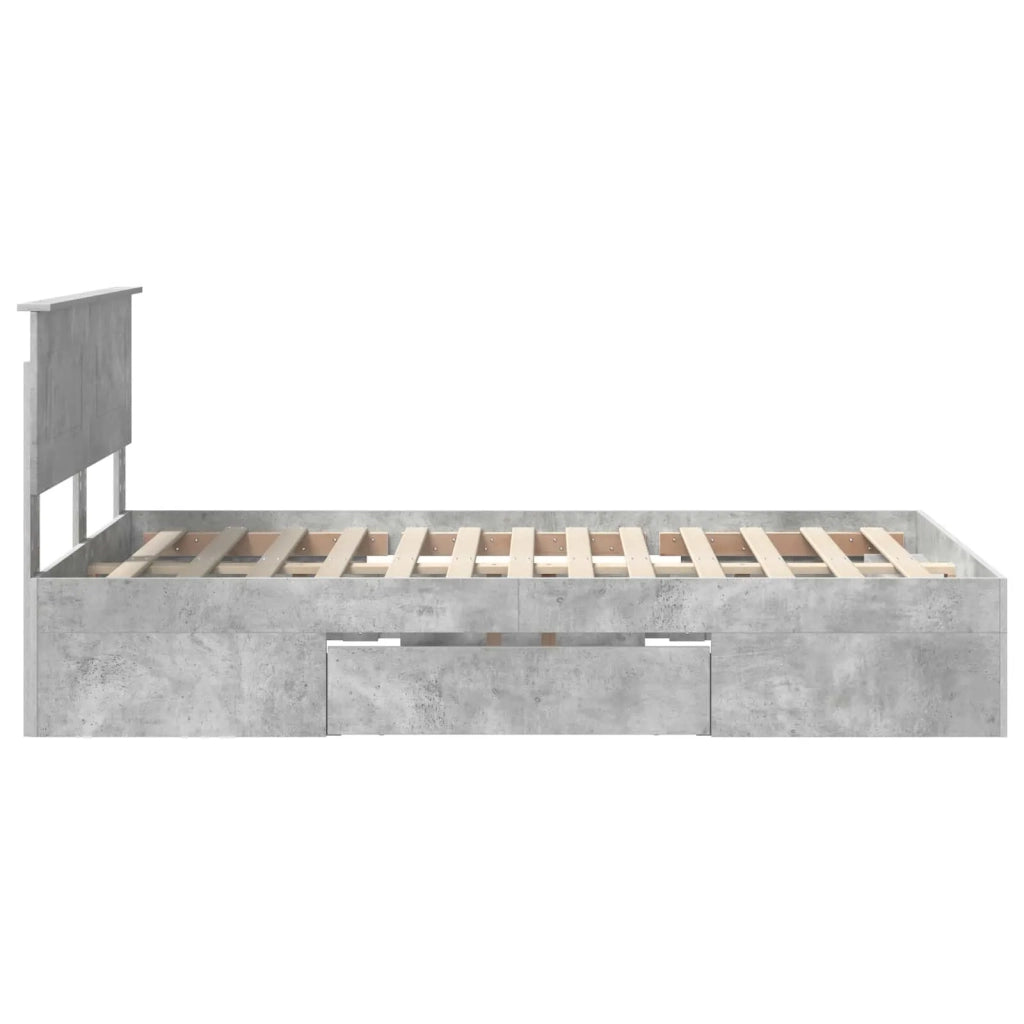 Struttura del letto con testiera Grigio cemento 120 x 200 cm 3408784