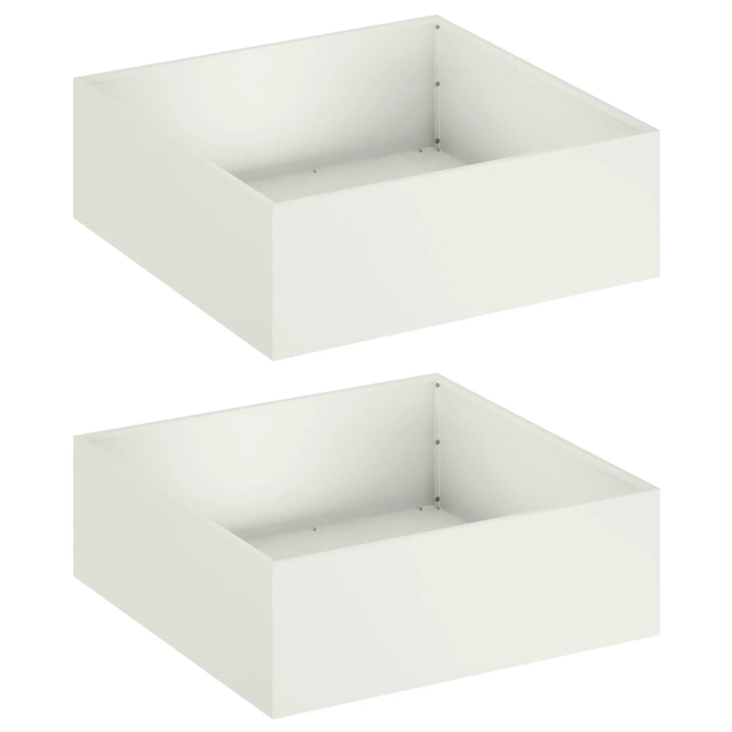 Vaso da giardino 2 pz Bianco 40 x 40 x 20 cm 8004983