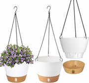 Pianta in sospensione vaso autoirriguo - fori di scarico - giardino interno e esterno - bianco