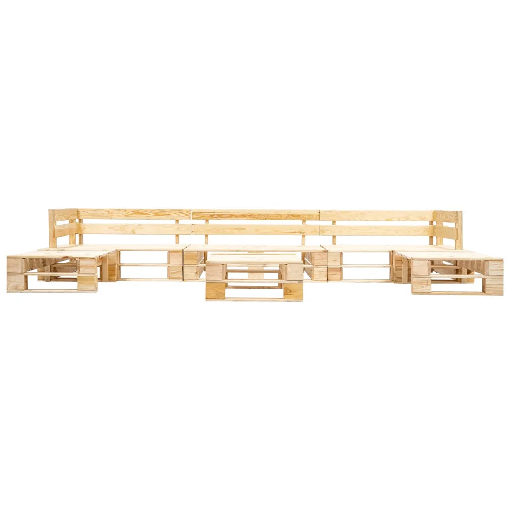 Set Divani da Giardino su Pallet 6 pz Naturale in Legno