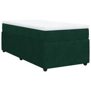 Letto singolo | Letto per adulti | Giroletto a Molle con Materasso Verde Scuro 90x200 cm Velluto