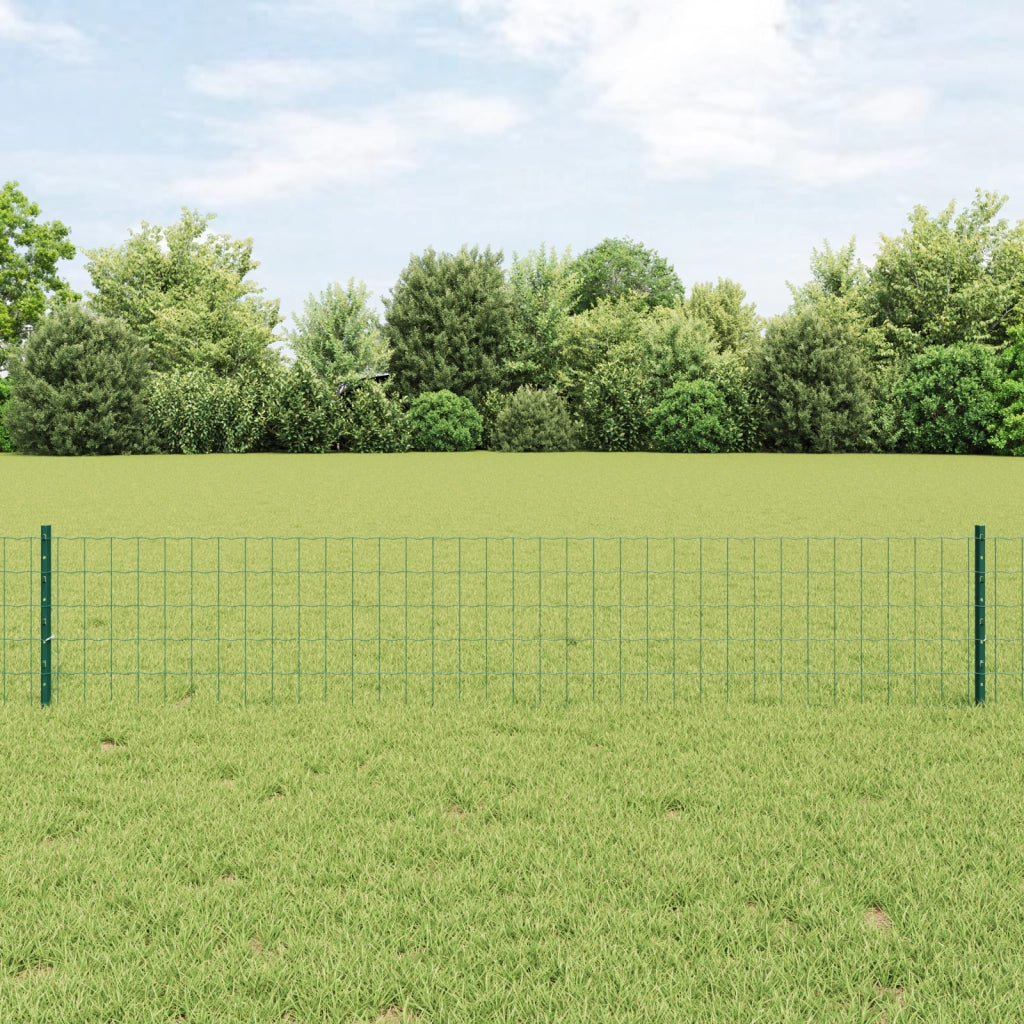 Recinto Euro con 5 Pali Verde 0,4x10 m Acciaio