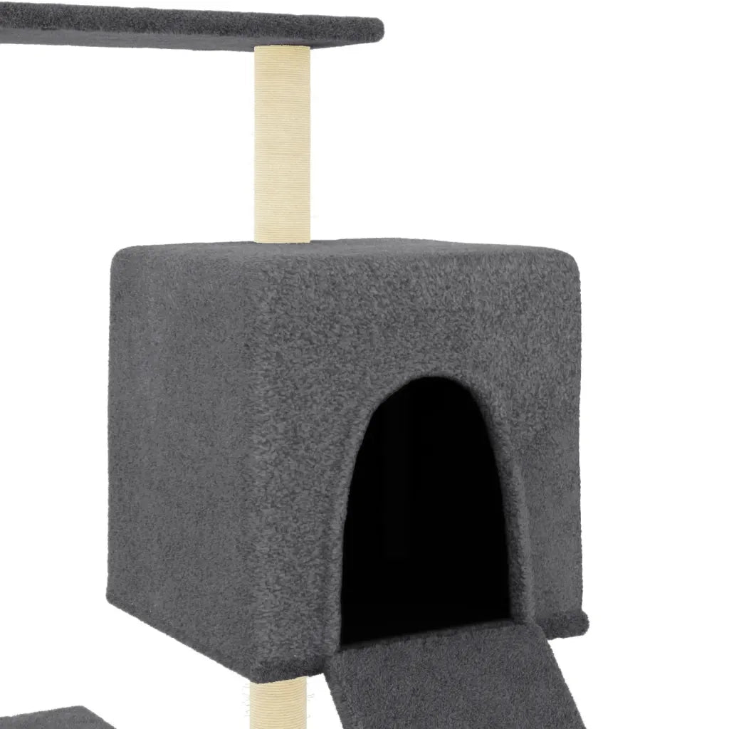Albero per Gatti con Tiragraffi in Sisal Grigio Scuro 130,5 cm CFW6008299