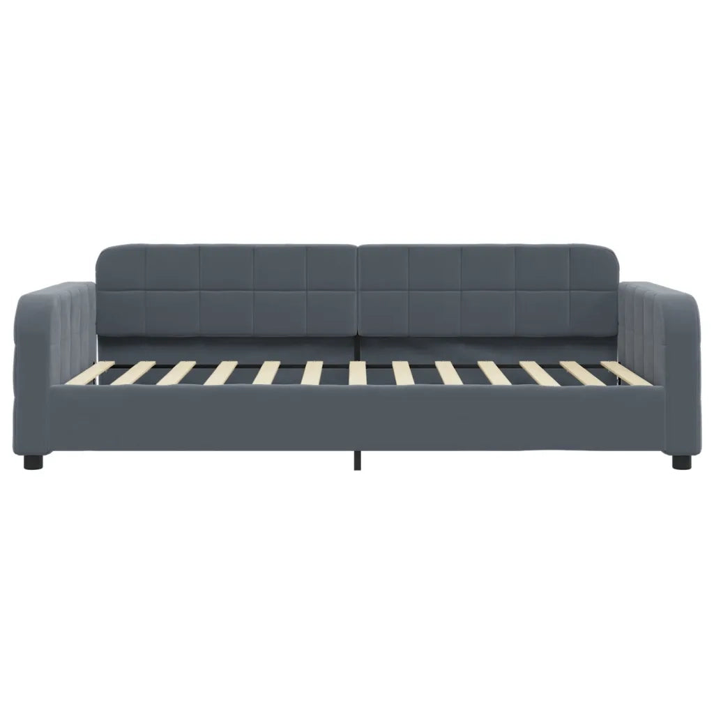 Divano Letto con Materasso Grigio Scuro 80x200 cm in Velluto