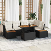 Set Divano da Giardino 10 pcs Nero Poly Rattan 3358836