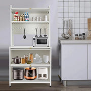 Organizzatore per cucina - Sostegno per forno a microonde - Con ruote - Incluso grucce da appendere - 80x40x162,5 (LxBxH)