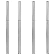 Gambe Telescopiche per Tavolo 4 pz Nichel Spazzolato 710-1100mm cod mxl 77907