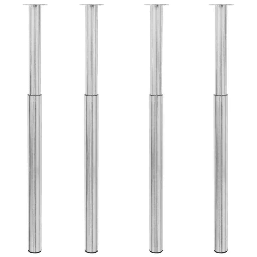 Gambe Telescopiche per Tavolo 4 pz Nichel Spazzolato 710-1100mm cod mxl 77907