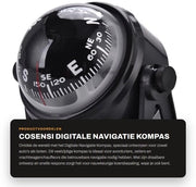Navigatore Digitale Compasso - Compasso Elettronico - Navigazione Precisa - Formato Compattabile - Compasso Regolabile - Adatto per Auto e Barca