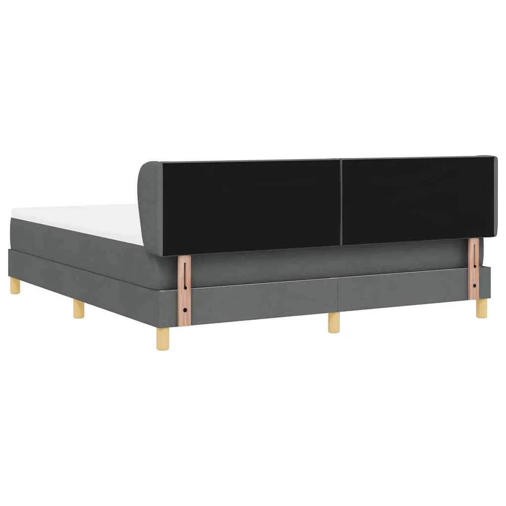 Letto a molle con testiera Grigio scuro 180 x 200 cm Tessuto 3340291