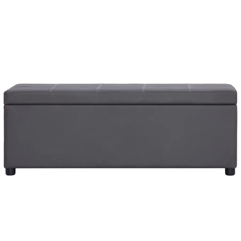 Panca con Vano Portaoggetti 116 cm Grigia in Similpelle