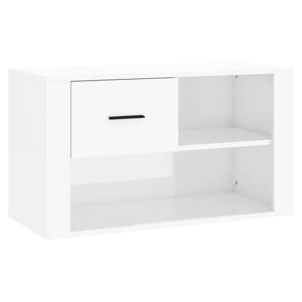 Scarpiera mobile contenitore per scarpe mobile per ingresso/corridoio/soggiorno finitura lucida 80 x 35 x 45 cm legno ingegnerizzato bianco 02_0021318
