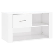 Scarpiera mobile contenitore per scarpe mobile per ingresso/corridoio/soggiorno finitura lucida 80 x 35 x 45 cm legno ingegnerizzato bianco 02_0021318
