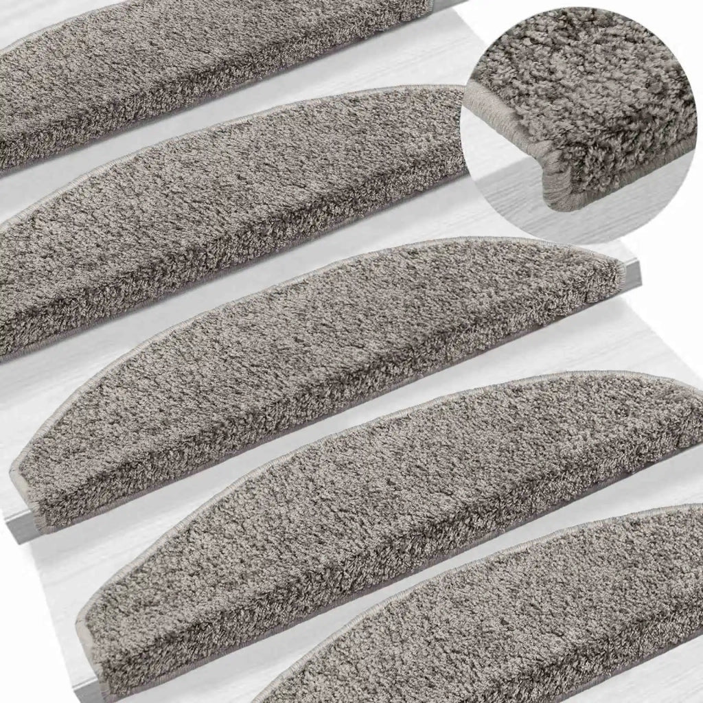 Tappetini per scale autoadesivi 15 pz 80 x 24,5 x 3,5 cm Grigio 42038651