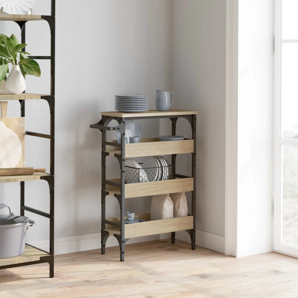 Carrello da Cucina Rovere Sonoma 53 x 20 x 76 cm 883019
