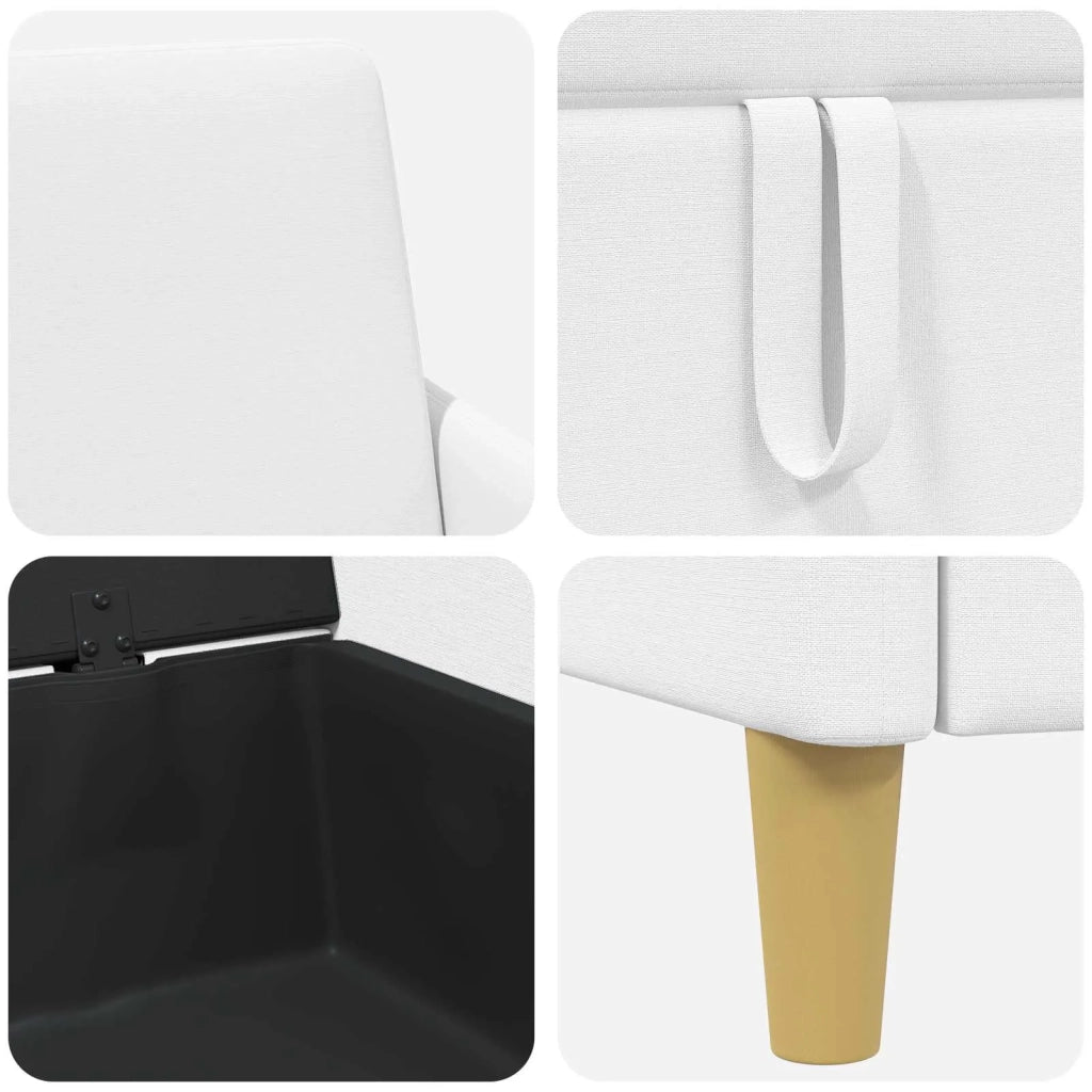 Set di Divani con Storage 2 pcs Bianco Poliestere 3429159